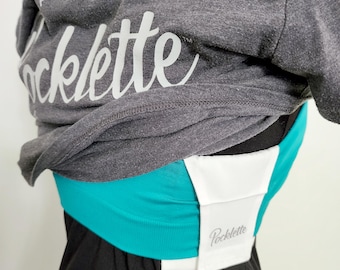 Extended Pocklette: Hidden Travel Pocket for Sports Bra, Bralette, Belt