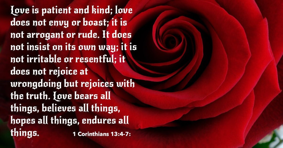 Love is Patient Bible Verses on Love From 1 Corinthians 13 Etsy