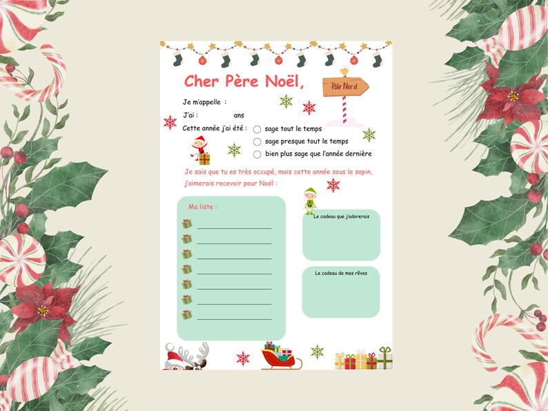 Lettre Imprimable Pour Le Père Noël + Lettre Réponse Du Père Noël