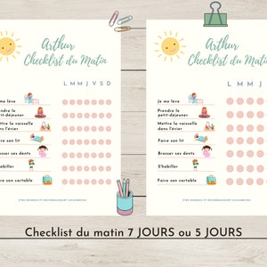 checklist pour le matin