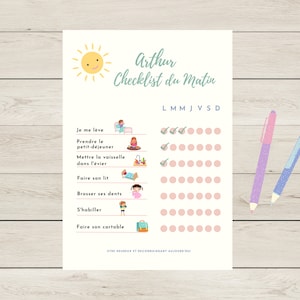 tableau de tâches quotidienne modifiable