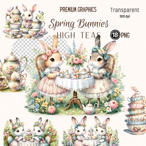 Osterhase PNG, High Tea Süßer Hase PNG, Frühlingshase Für Ostern Grußkarte Clipart, Klassenzimmer Dekoration, Scrapbooking, kommerzielle Nutzung