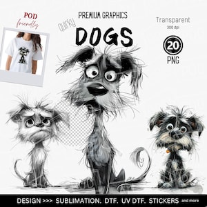 Dog Clipart Watercolor, Quirky Dog PNG, Grumpy Dog, Clipart Bundle PNG, Animal Watercolor Clipart, Dog Clipart Printable, Dog Sublimation