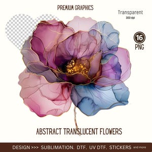 Boho chique bloemen PNG-clipart, doorschijnende bloemen PNG, abstracte boho-bloemen clipart afdrukbare, bloemen PNG, aquarel bloem clipart,