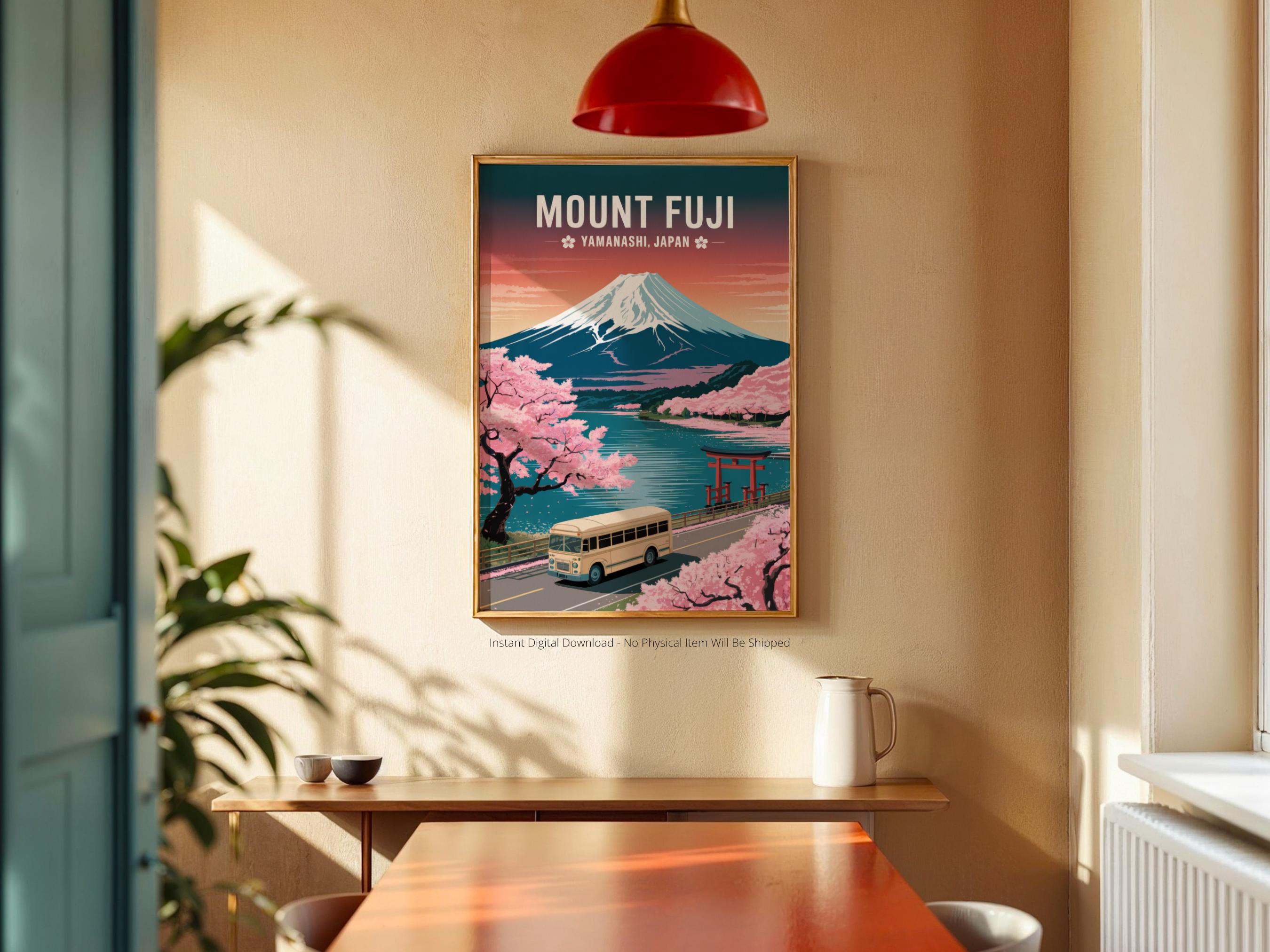 Vintage Mount Fuji Poster | Instant Download Printable Wall Art ...