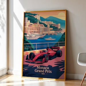 Leclerc Ferrari Monaco GP | Charles Leclerc 2024 F1 Monte Carlo Digital Art File Instant Download Printable Wall Art Formula 1