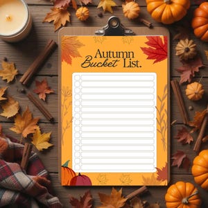 Autumn Bucket List Printable | DIY Fall Activities Checklist | Editable Fall Planner Page | Cozy Seasonal Decor | PDF Download