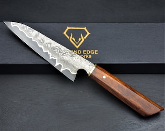 Custom Hand forged Damascus  San Mai Chef Knife |Chef Knife | Elegant gift knife | Petty Knife| Damascus knife | Anniversary gift| gift box