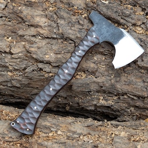 Forged Bushcraft Tomahawk Axe & Camp Knife Set - 5160 Steel, Micarta Handle