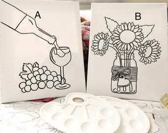 Pre-Sketched Canvas for Mother’s Day, Friends, Couples, or Fun
