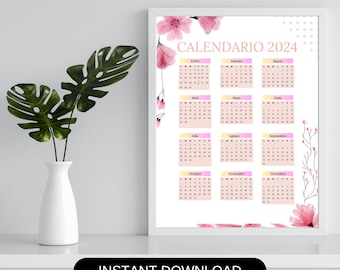 2024 calendar, Spanish language.