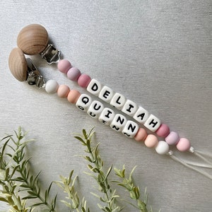 Personalized Baby Pacifier Clip Pastel Combos image 3