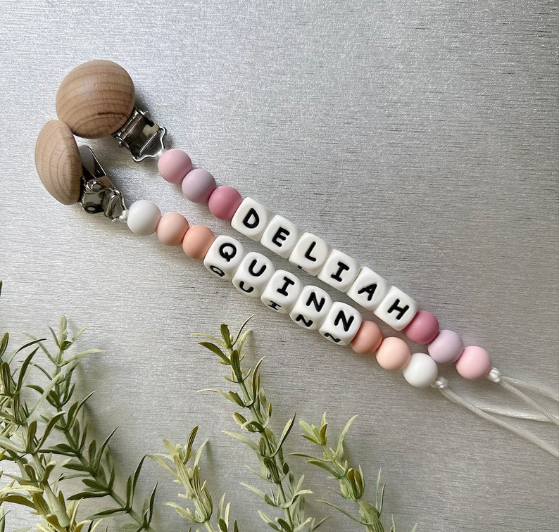 Personalized Baby Pacifier Clip Pastel Combos image 3