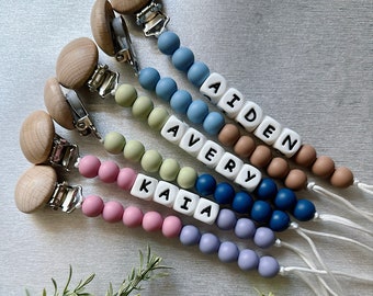 Personalized Baby Pacifier Clip - Dual Colors