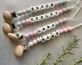 Personalized Baby Pacifier Clip - Tie Dye