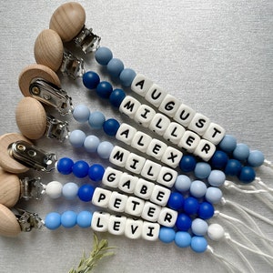 Personalized Baby Pacifier Clip - The Blue Lineup