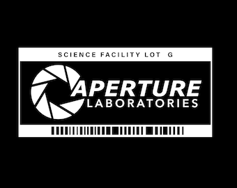 Aperture Science Employee Parking Decal - Updated Design