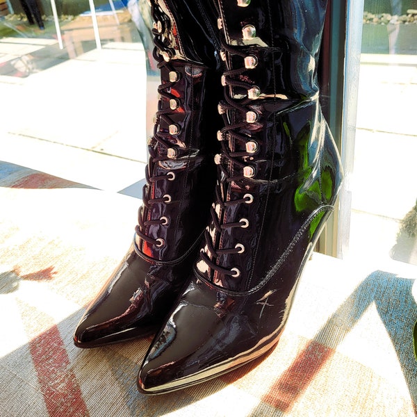 pleaser open toe boots