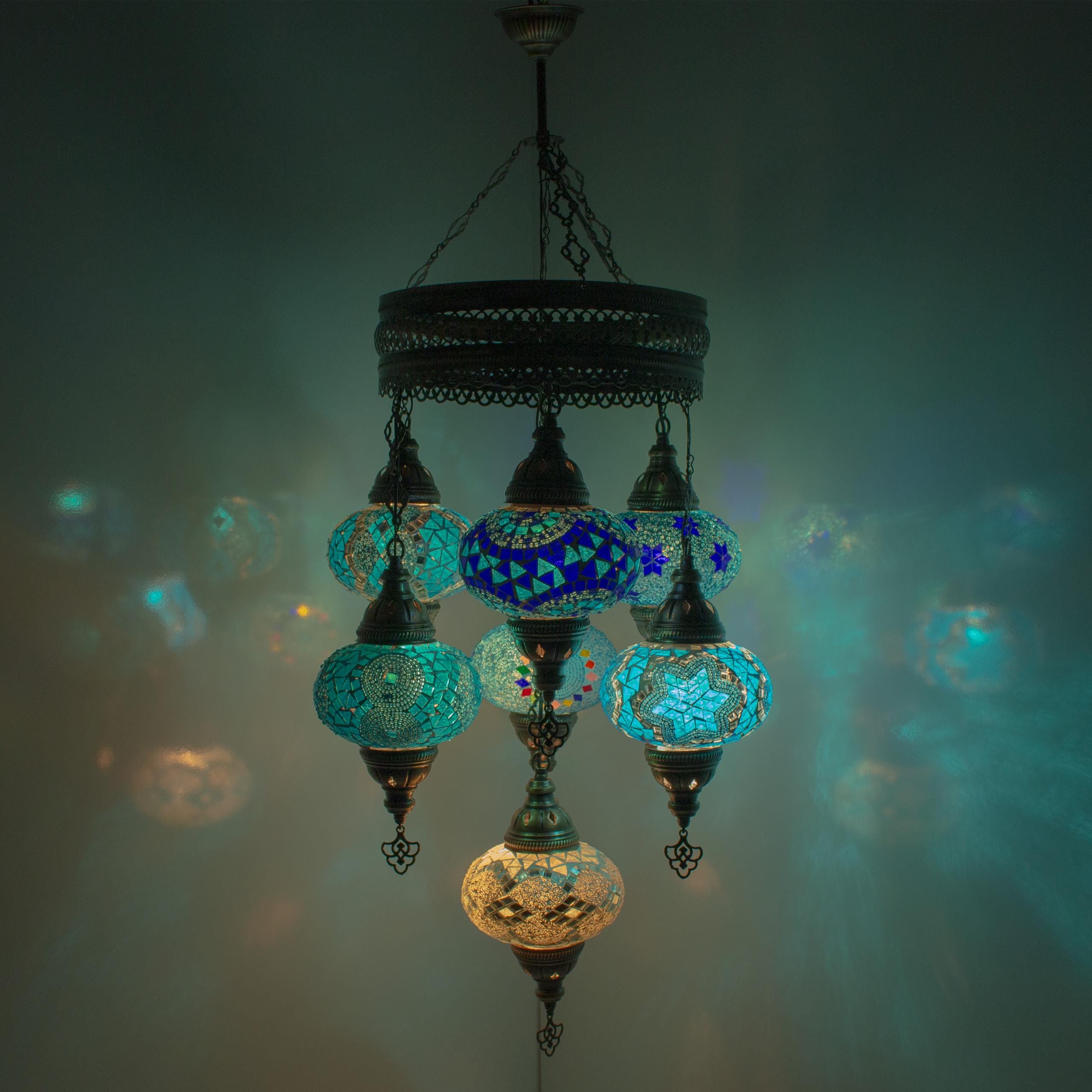 LUSTRE SUSPENSION PLAFONNIER mosaïque Turque marocain luminaire lampe-ampoul EUR 62,95 - FR