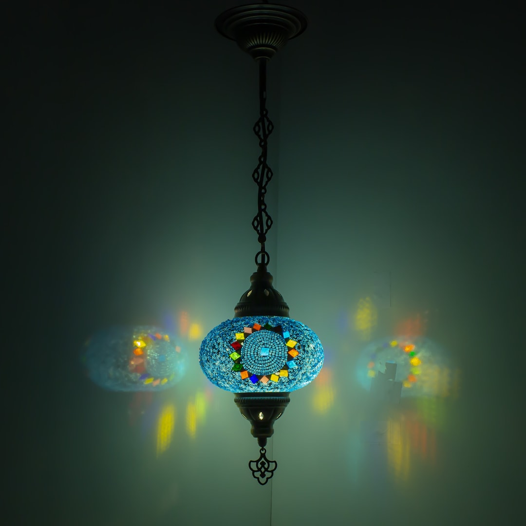 Turkish Mosaic Hanging Chandelier Pendant Lamp Handmade Etsy