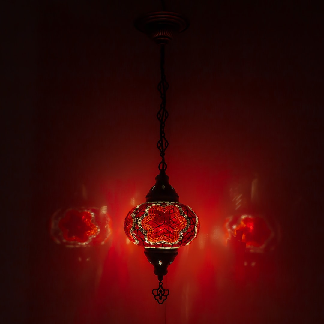 Turkish Mosaic Hanging Chandelier Pendant Lamp Handmade Ceiling Hanging