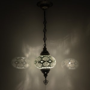Turkish Mosaic Hanging Chandelier Pendant Lamp- Handmade Ceiling Hanging Colorful Moroccan Light Fixtures for Bedroom Home Lighting Decors
