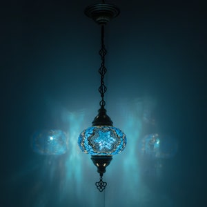 5 Variation Turkish Mosaic Hanging Chandelier Pendant Lamp-Handmade Ceiling Hanging Colorful Moroccan Light Fixtures for Bedroom Home Decors