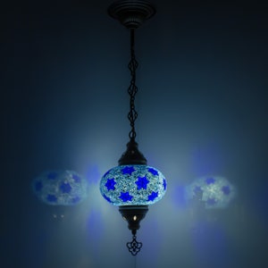 Handmade Turkish Mosaic Pendant Lamp: Moroccan Chandelier, Home Decor