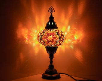 Turkish Lamp Mosaic Table Lamps | Turkish Moroccan Lamp | Handmade  Tiffany Night Lamp | Mosaic Glass Bedside Night Lamp with Led Bulb