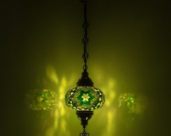 Lustre suspendu en mosaïque turque, lampe suspendue au plafond fait à la main, luminaires marocains colorés pour décoration d'éclairage de chambre à coucher et de maison