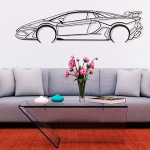 Aventador SVJ Metall Wand Kunst Metall Auto Wand Kunst Geschenk für Auto Liebhaber Geschenk Auto Kerl Geschenk große Automobil Wand Kunst Auto Geschenk für Mann Höhlen Auto