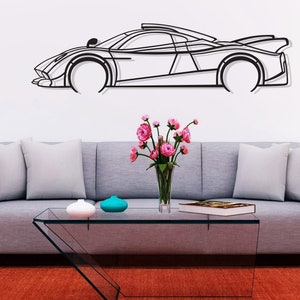 Huayra R Metal Silhouette Wall Art, Metal Wall Art, Metal Wall Decor, Gift For Car Lovers, Car Silhouette, Car Guy Gift, Automotive Wall Art