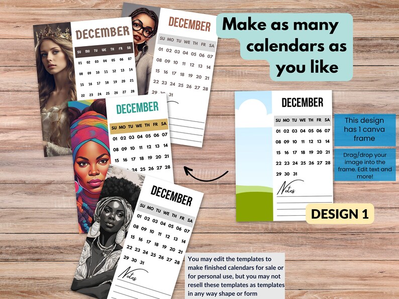 2024 Calendar Editable Canva Template Bundle | 8.5 X 11 Inches | Drag ...