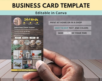 Canva template Instagram Business Card, Canva QR code Business Card, IG Business Card Template, Customizable Business Card with QR code