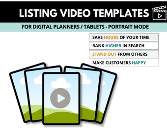 Etsy Digital Planner Video Template - Portrait Mode Planner Video Mockup, Canva Videovorlagen für digitale Planerprodukte auf Etsy,