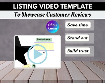 Canva Video Template for Etsy Listings | Video Template to Showcase Customer Reviews