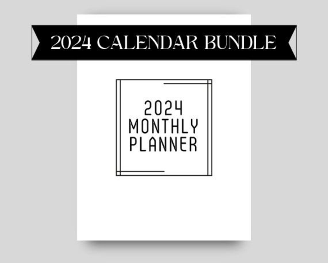 2024 Monthly Planner Printable, Editable 2024 Yearly Calendar - Etsy