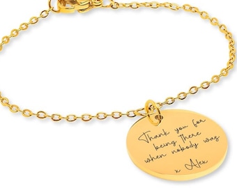 Personalized Affirmation Pendant Bracelet: Engraved Mental Health Jewelry