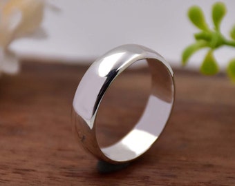 925 Sterling Silver Band Ring: Handmade Minimalist Thumb Ring