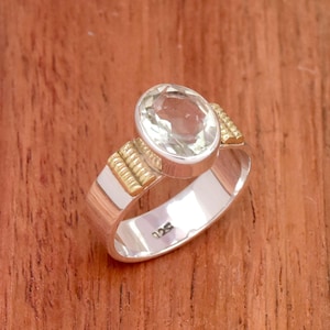 Green Amethyst Ring, 925 Sterling Silver Ring, Oval Gemstone Ring, Designer Ring, Natural Amethyst Ring, Bohemian Ring, Perfect Gift For Her