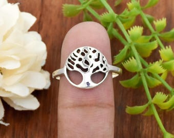 Sterling Silver Tree of Life Ring: Filigree Midi Ring