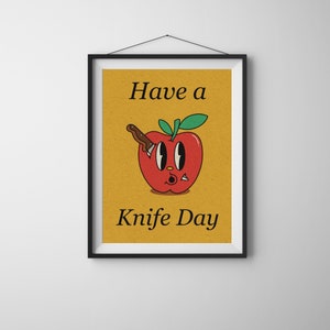 Have a Knife Day Print Poster Retro Poster Vintage Druck Kunst Pop Art 20er 30er 40er 50er 60er Wandkunst Wanddeko Moderne Deko Comic image 7