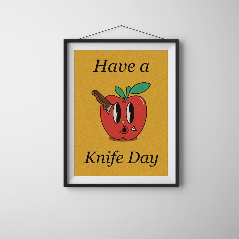 Have a Knife Day Print Poster Retro Poster Vintage Druck Kunst Pop Art 20er 30er 40er 50er 60er Wandkunst Wanddeko Moderne Deko Comic image 7