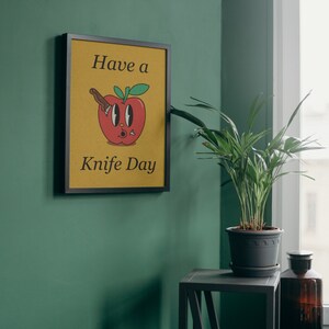 Have a Knife Day Print Poster Retro Poster Vintage Druck Kunst Pop Art 20er 30er 40er 50er 60er Wandkunst Wanddeko Moderne Deko Comic image 2