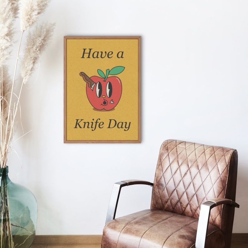 Have a Knife Day Print Poster Retro Poster Vintage Druck Kunst Pop Art 20er 30er 40er 50er 60er Wandkunst Wanddeko Moderne Deko Comic image 1