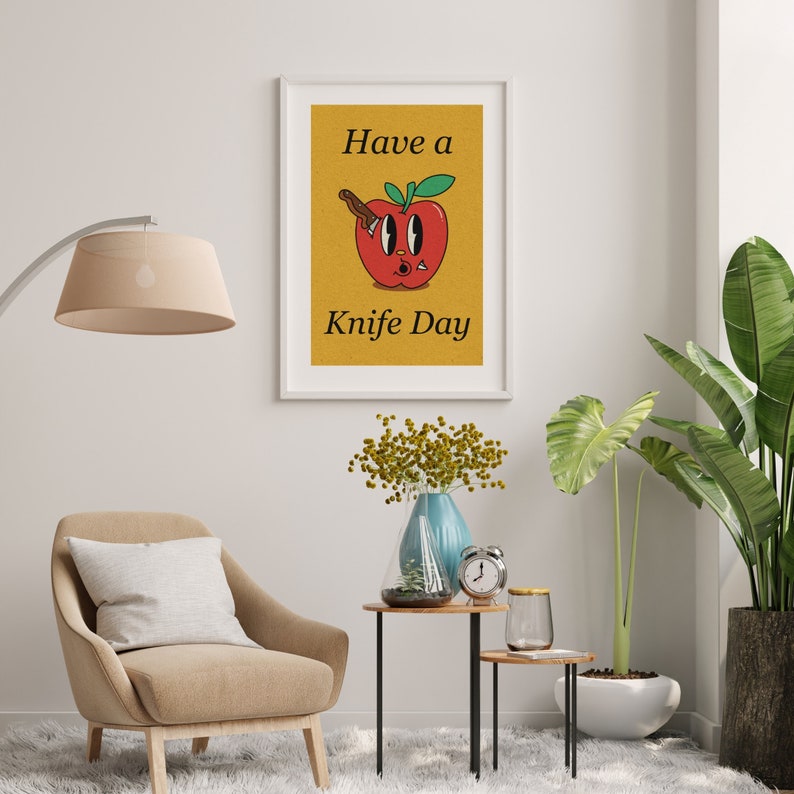 Have a Knife Day Print Poster Retro Poster Vintage Druck Kunst Pop Art 20er 30er 40er 50er 60er Wandkunst Wanddeko Moderne Deko Comic image 3