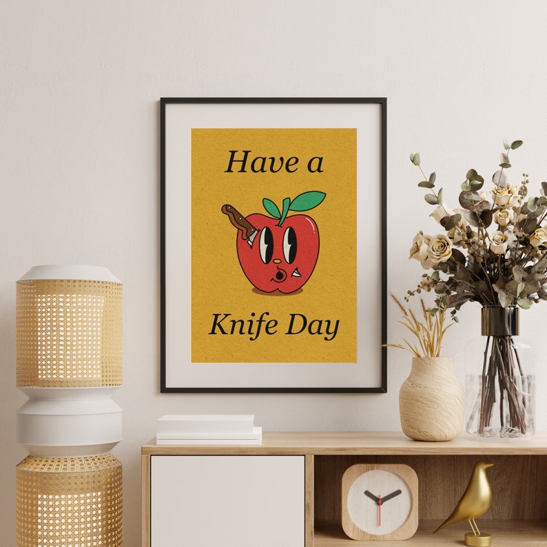 Have a Knife Day Print Poster Retro Poster Vintage Druck Kunst Pop Art 20er 30er 40er 50er 60er Wandkunst Wanddeko Moderne Deko Comic image 5