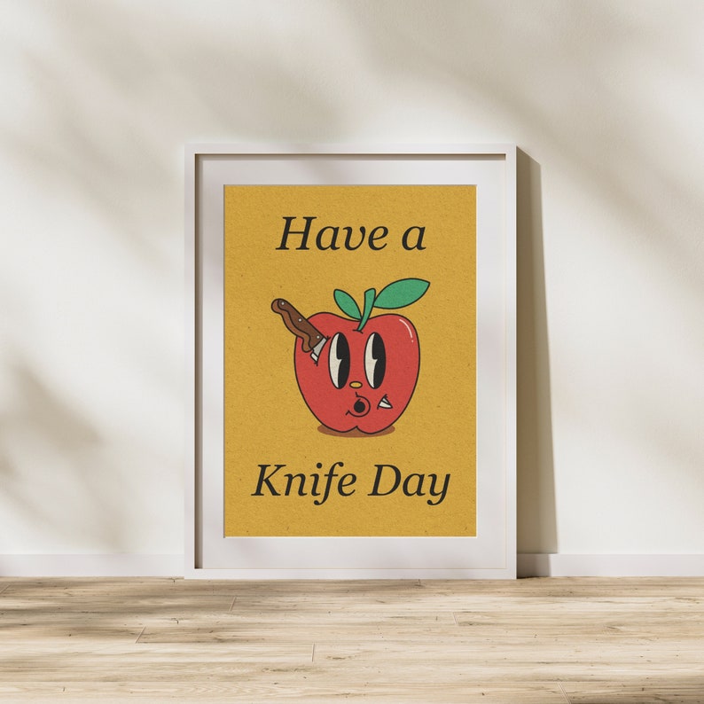 Have a Knife Day Print Poster Retro Poster Vintage Druck Kunst Pop Art 20er 30er 40er 50er 60er Wandkunst Wanddeko Moderne Deko Comic image 6