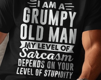 Grappig chagrijnig sarcasme-T-shirt voor oude man