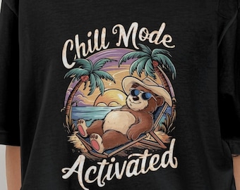 Chill Mode Activated T-Shirt: Funny Bear Beach Vacation Tee